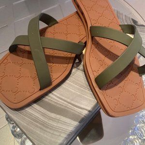NEW-Jeffrey Campbell JELLO Sandals  Flip FlopPy GREEN Size 8